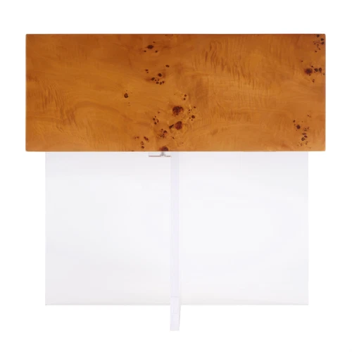 Corsica 20 in. W Square Wood and Acrylic Side Table - Brown/Clear - Picture 2 of 7