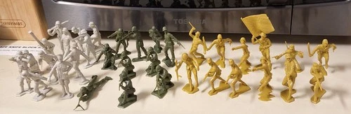 54mm Marx Original 34pc German US Jap - Battleground Figures VGC