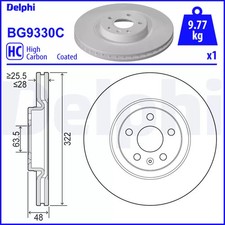 Disque de frein (à l'unité) DELPHI BG9330C VOLVO XC40 D3