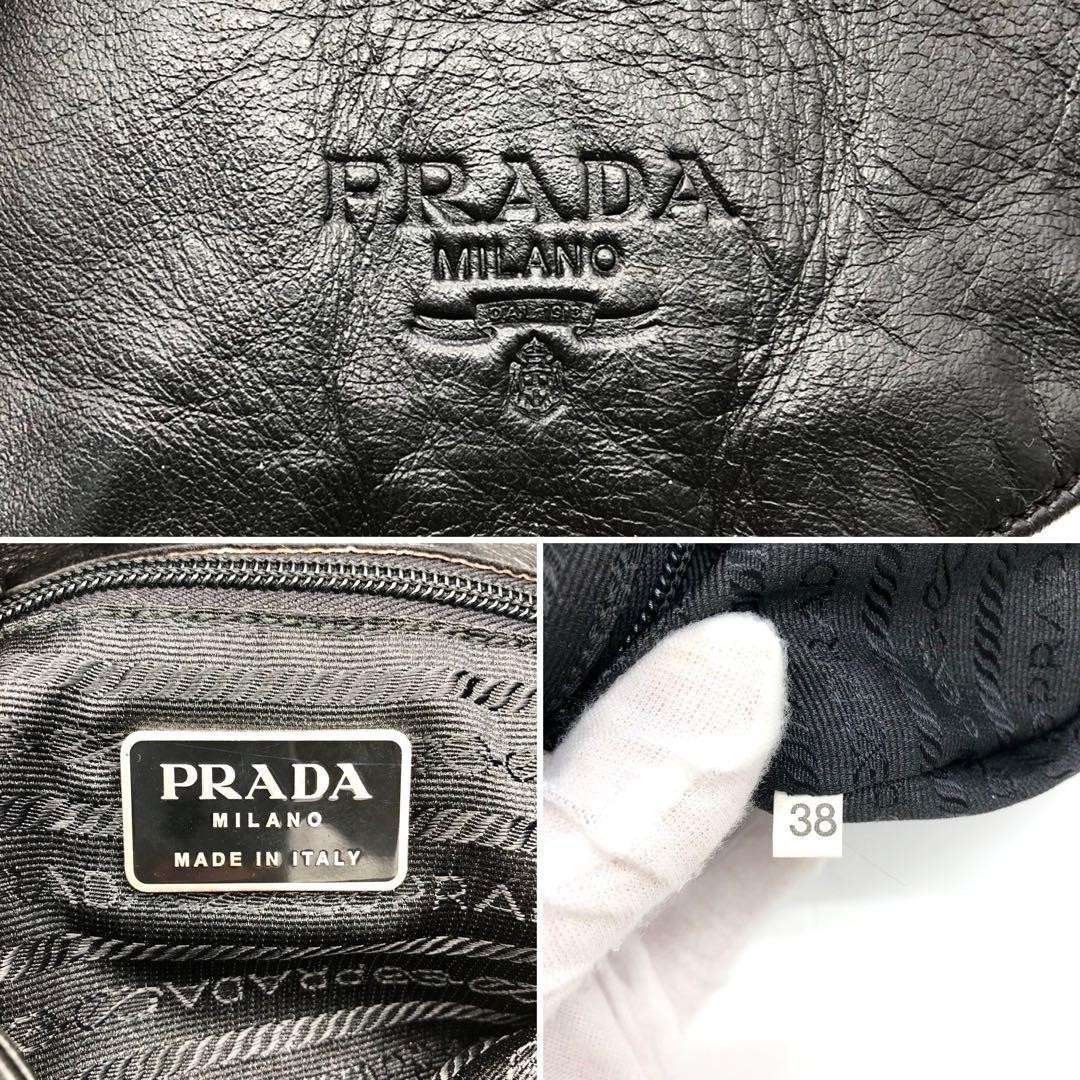 PRADA Drawstring Chain Backpack Bag Rucksack Leat… - image 13