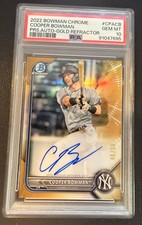 2022 Bowman Chrome Cooper Bowman Gold Auto /50 PSA 10 CPA-CB Yankees 91047695
