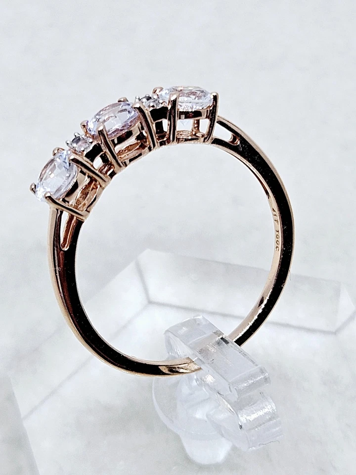 9kt Rose Gold Morganite & Diamond Ring Size O (1.86g) - Image 4 of 4