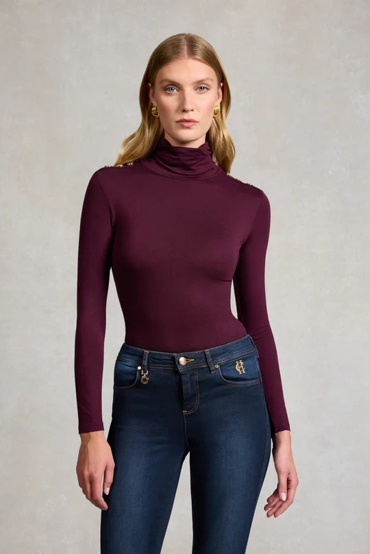 Holland Cooper Essential Roll Neck Burgundy RRP £59.00