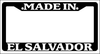 Made In El Salvador Black License Plate Frame Auto