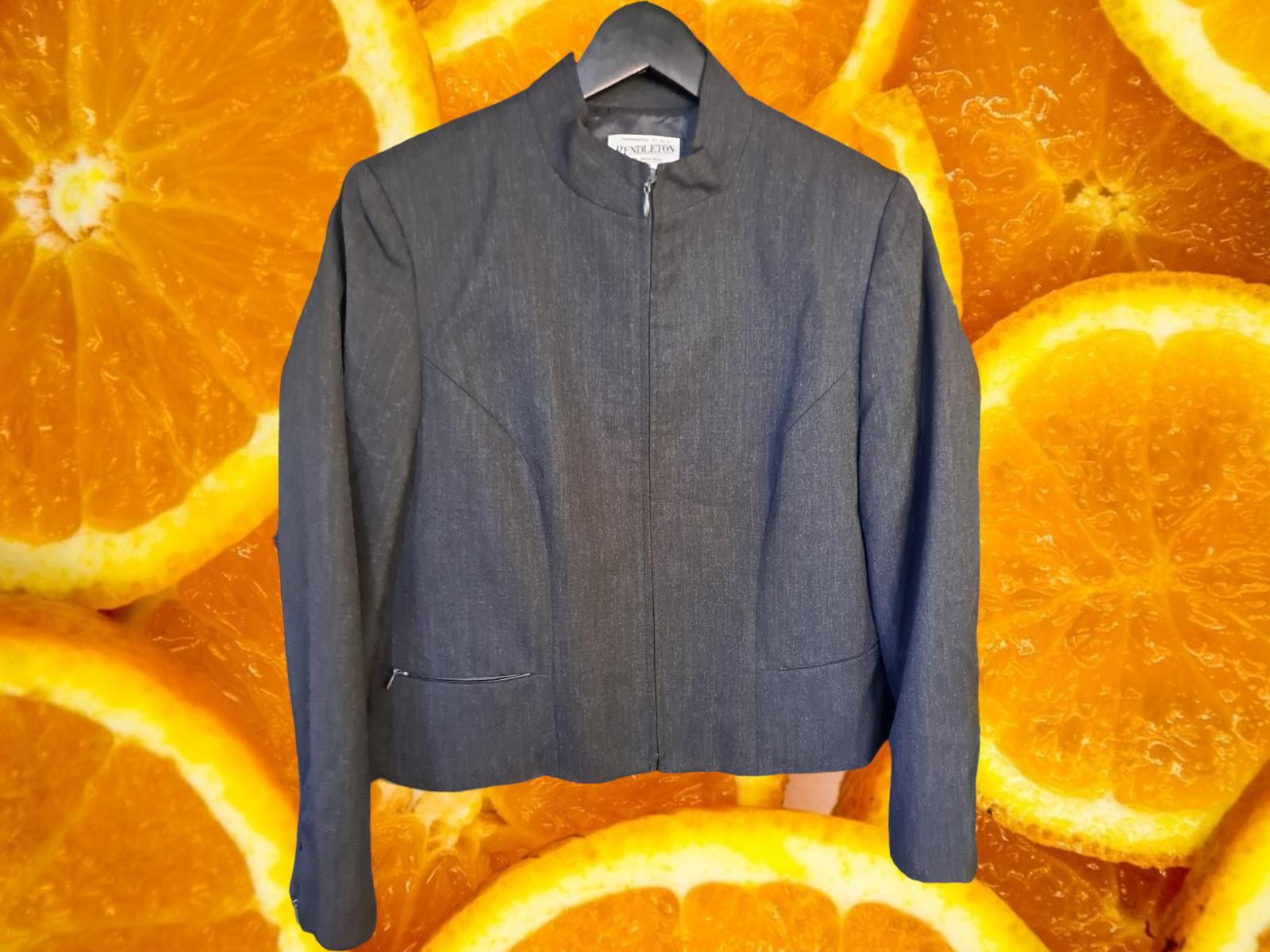 Pendleton Gray Full Zip with Zip Pockets Blazer S… - image 1