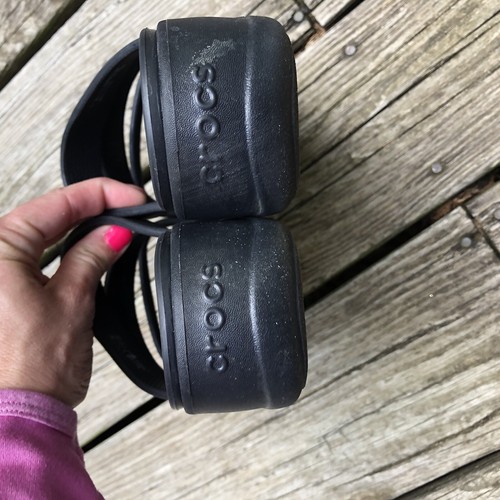 Crocs Women’s Monterey Strappy Wedge Shoe Sandal Size 8 Black Dual Comfort - 第 6/6 張圖片