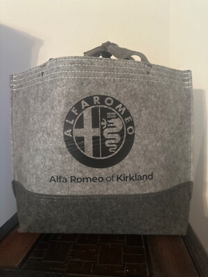 ALFA ROMEO POLYESTER TOTE BAG, GRAY &BLACK 14 x 12   NEW NO TAGS!