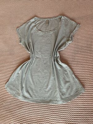 Multiblu | Damen T-Shirt | Gr. M | Weiß Grün Gestreift | Segelboote | Neuwertig