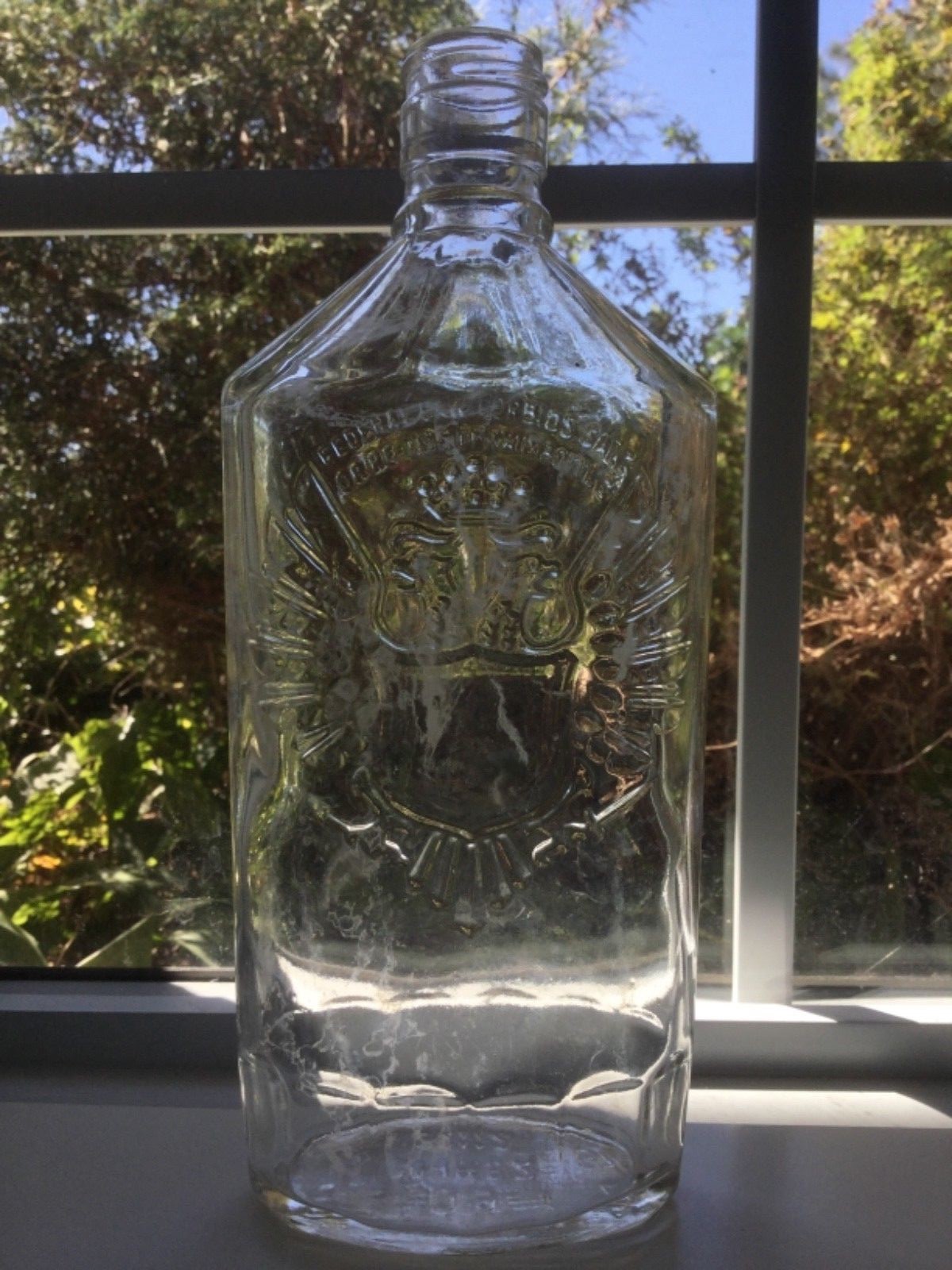 Vintage SMIRNOFF Double Headed Eagle Liquor Bottle Federal Law