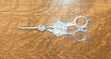 Antique Ornate Pair of .800 European Silver Grape Shears Scissors