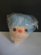 Vintage Doll Heads Hands Yarn Hair Blue