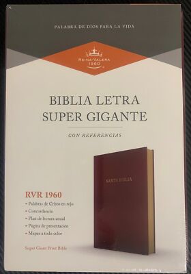 Biblia RVR 1960 Letra S?per Gigante Borgo?a Imitaci?n Piel