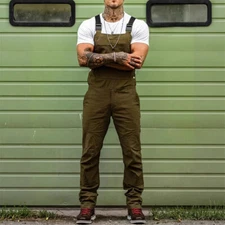 Mens Overalls Suspender Trousers Cargo Bib Pant  Jumpsuits