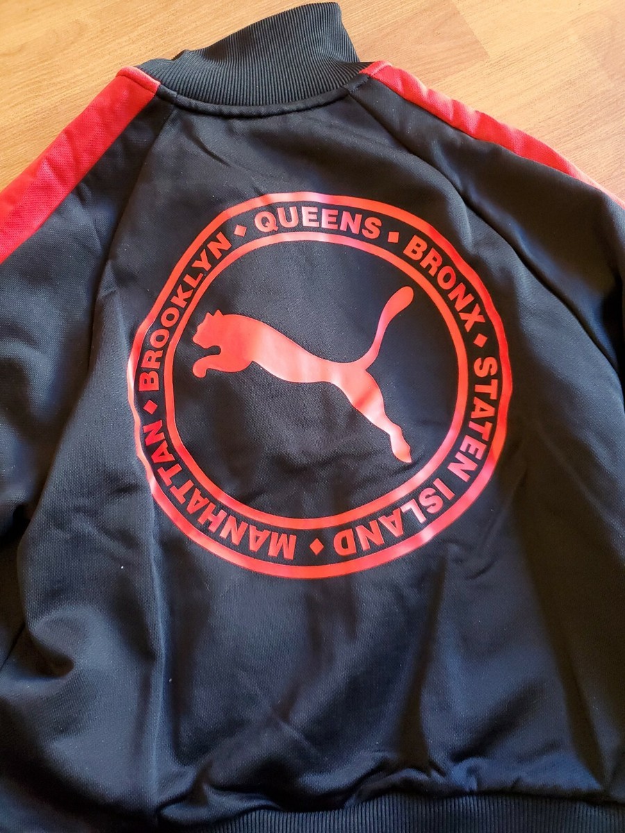 Puma Youth Unisex Track Jacket NYC New York City Size S Black /Red 