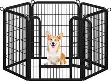 Heavy Duty 6-Panel 32" Outdoor Dog Playpen for Small Pets - Foldable  Portable