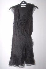IVIVI Ladies Short Black Sleeveless WRap Over Dress Size Small