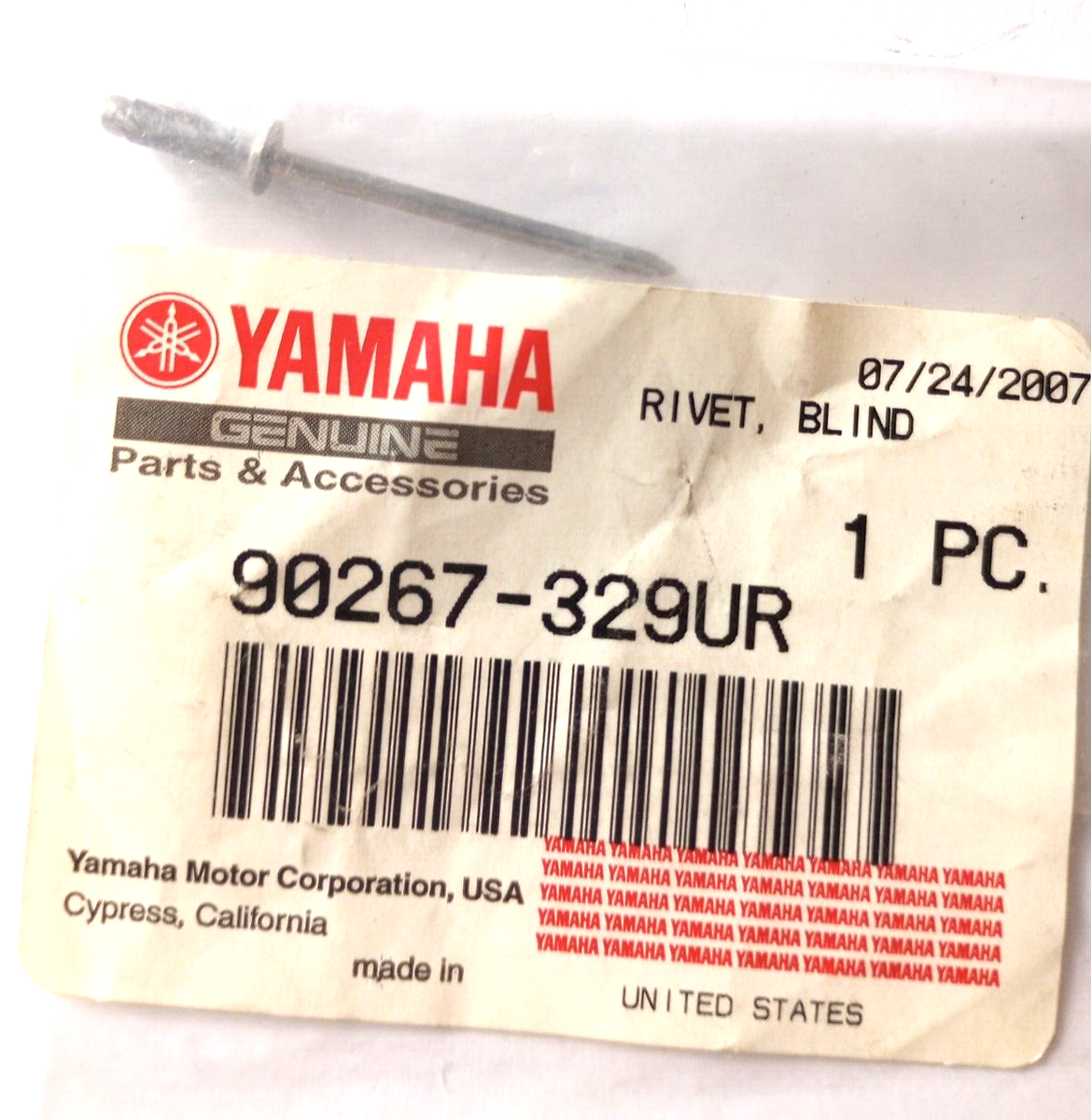 n Yamaha GX1800, FX1800, VX1100 Blind Rivet NOS 90267-329UR (L-6250