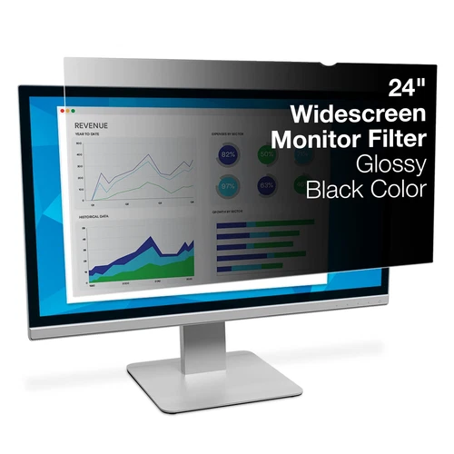 3M Privacy Filter for 24 Inch Widescreen Monitor, Reversable Gloss/Matte,