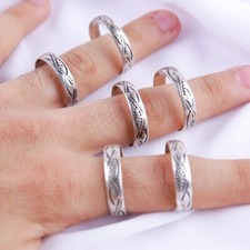 Set Of 13 Moroccan Ring Amazigh Handmade Silver Traditional Bohemian Berber Ring