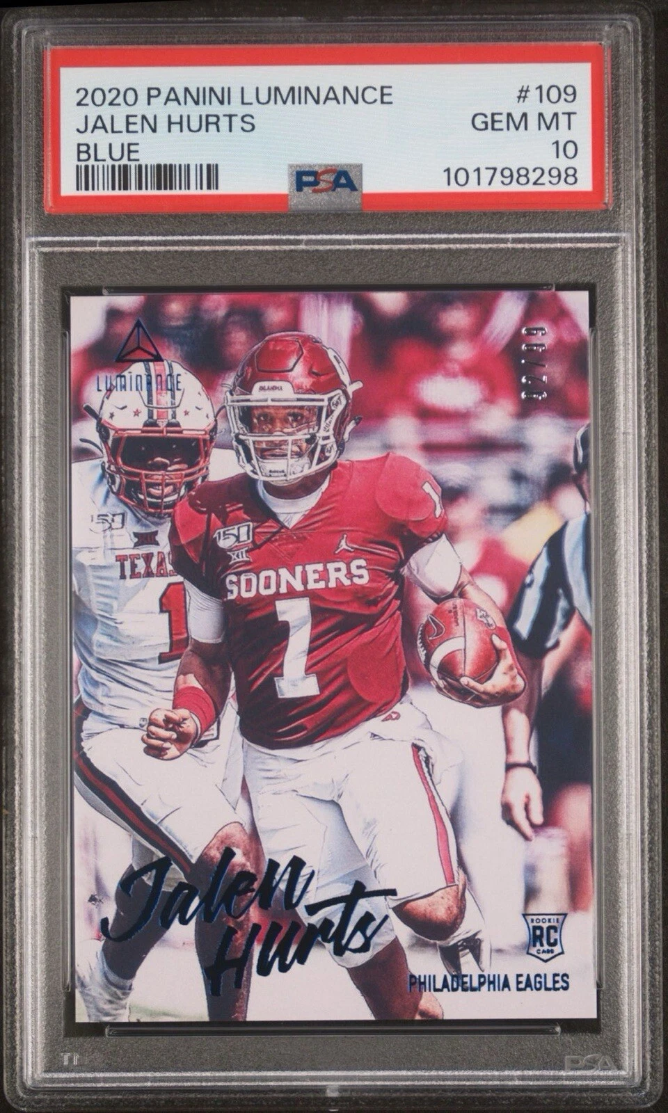 Jalen Hurts Panini Luminance #109 Blue