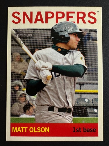 Matt Olson 2013 Topps Heritage Minor League Baseballkarte Beloit Snappers #92