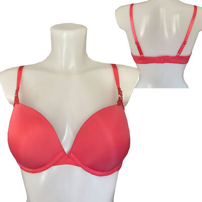 VIANIA! Ladies underwired moulded push up bra size 75C red coral
