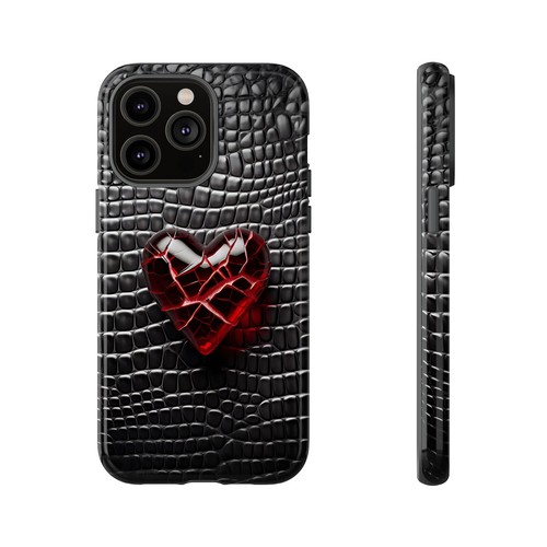 Mock Snakeskin Heart 3D Effect Phone Case - iPhone 16, 15, Samsung S25, S24, 23 - 第 46/106 張圖片