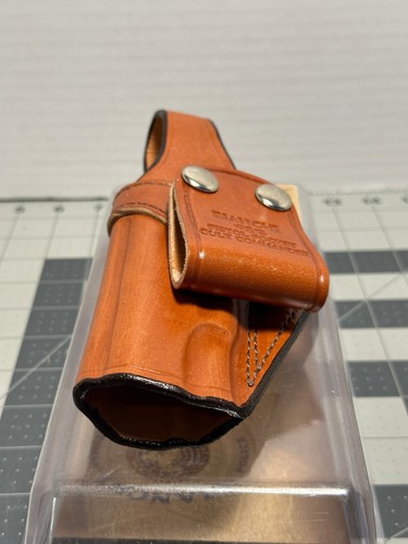 Bianchi 22617 3S LH Tan Leather IWB Pistol Pocket Holster 1911 Commander - LEFT - Picture 9 of 18