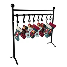 FEBTECH - Freestanding Christmas Stocking Holder Stand Floor – 8 Hooks