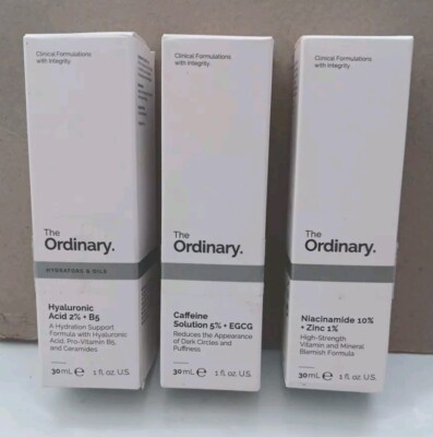 The Ordinary Face Serum Set! Caffeine Solution 5%+EGCG, Hyaluronic & Niacinamide