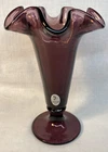 Fenton Art Glass Aubergine Trumpet Vase