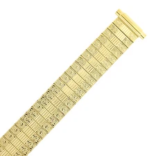 Tech Swiss TSMET194 Watch Band Expansion Stretch Metal Gold-tone 16-20mm