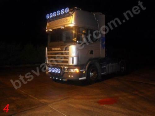 Short Bumper Bar + LEDs For Scania 4 Series Stainless Low Under Bumper Spoiler - Picture 2 of 10