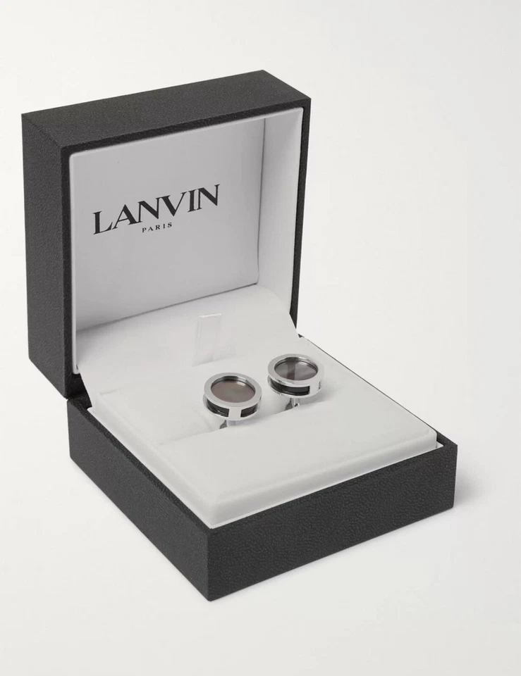 Lanvin Paris Sterling Silver Mother-of-Pearl Cufflinks - Image 2 of 4