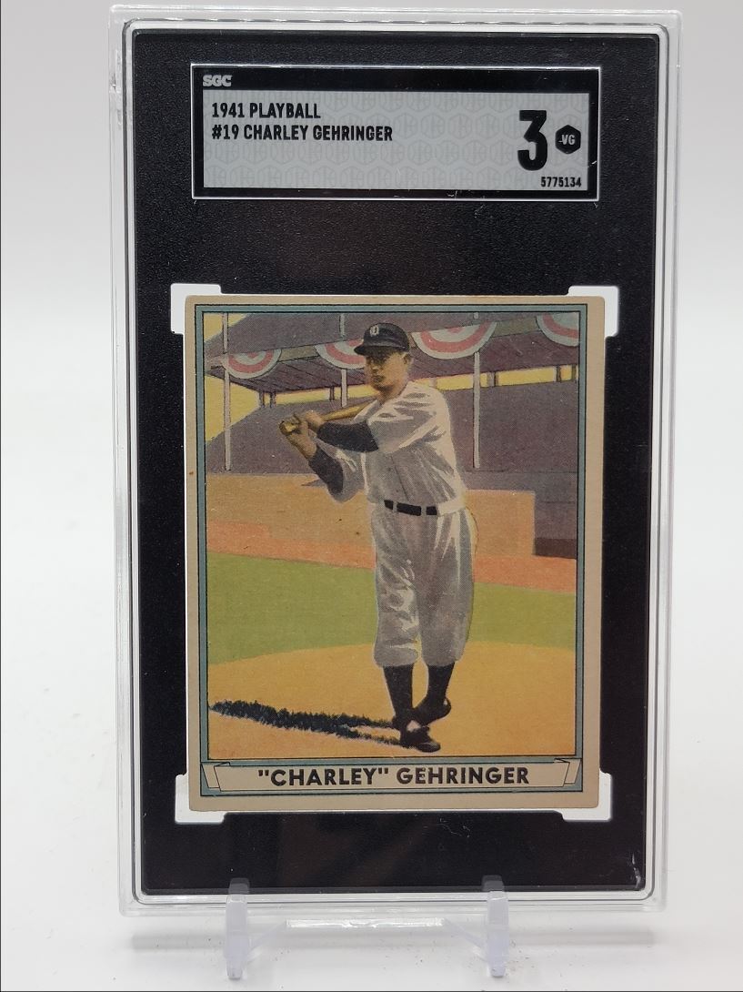 CHARLEY GEHRINGER 1941 PLAYBALL MLB BASEBALL TIGERS #19 SGC 3 Q0M-158