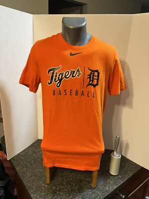 Nike Detroit Tigers MLB Adult T-Shirt Orange Cotton Polyester Med Athletic Cut