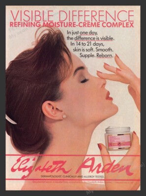 Elizabeth Arden 1980s Print Ad 1984 Visible Difference Moisture Cream