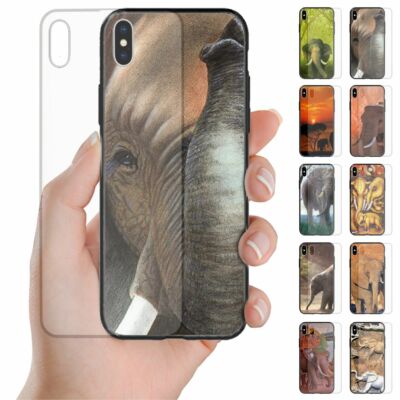 For Samsung Phone Series Elephant Theme Print Tempered Glass Phone Back Case #3