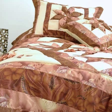 DaDa Bedding Brown Bronze Floral Stars Exotic Comforter Coverlet Bedspread Set