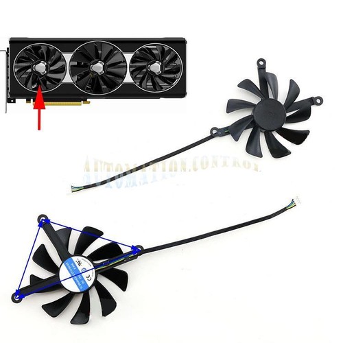 Cooling Fan for XFX RX5700XT 5600XT THICC III Ultra Graphics Card CF1010U12S - Afbeelding 6 van 17