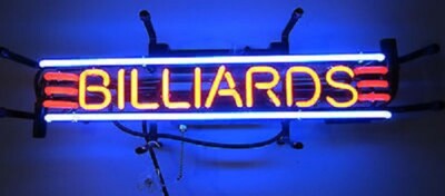 20'' Billiards Shop Neon Sign Light Lamp Visual Collection Beer Artwork L2491