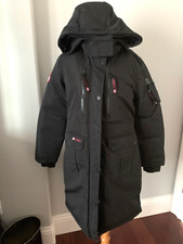Canada Weather Gear Women Mid Length Insulated Winter Puffer Hooded Parka Coat L