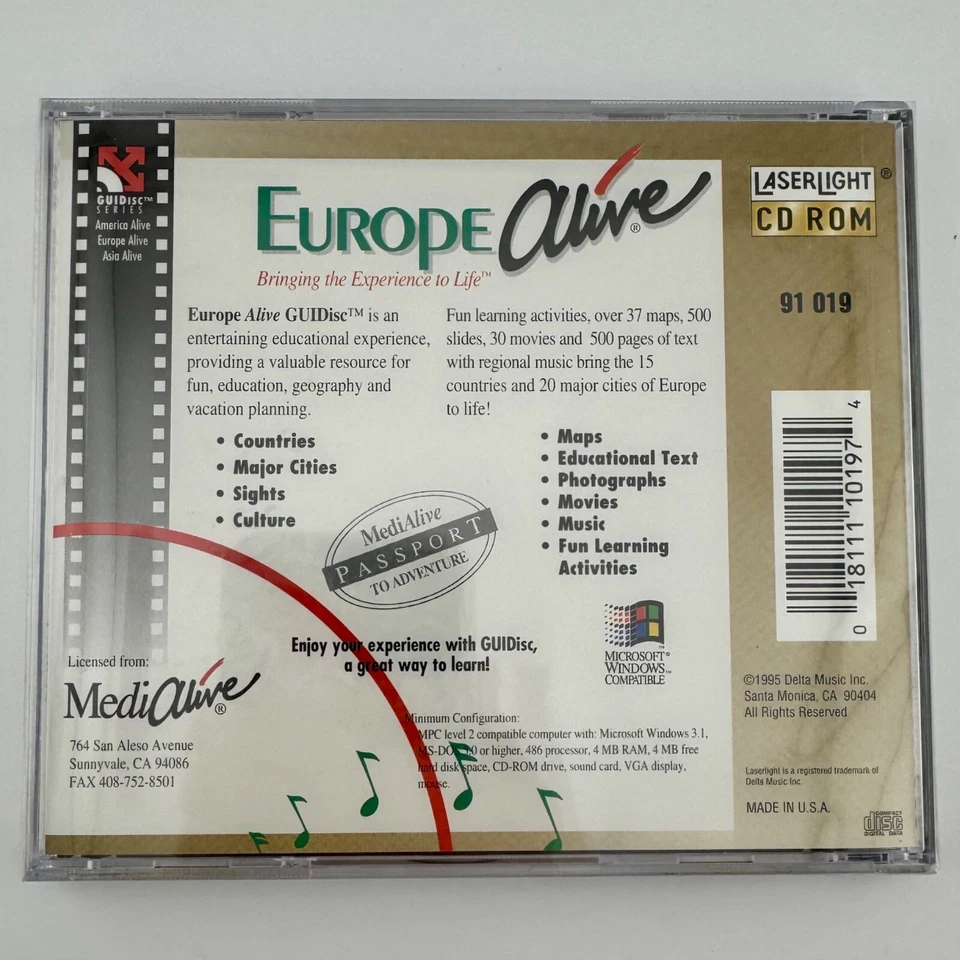 Medialive Europe Alive: Learn Geography and History NEW SEALED, 1995 - Image 2 of 2