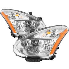 For 2008-2013 Nissan Rogue 2014 2015 Select Chrome Headlights Assembly Lamps Set