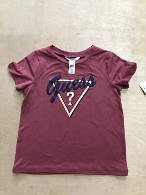 Guess Kids  Girls Short Sleeve Plum Shirt  Size 4 NWT