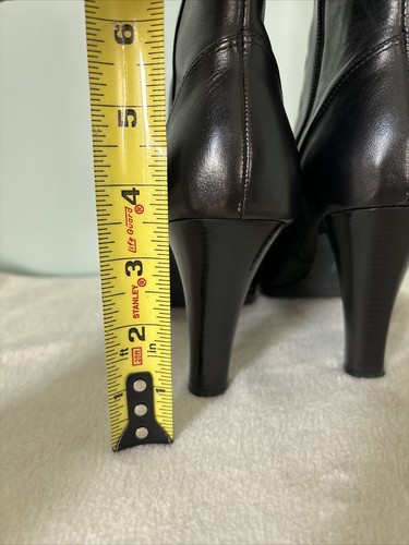 New In Box Fitzwell Black Leather Heeled Boots. Side Zipper. Bag For Travel. - Afbeelding 8 van 15
