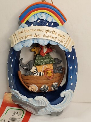 Silvestri Jiggle Noah In EGG Christmas Hanging Ornament NEW in Box #39002
