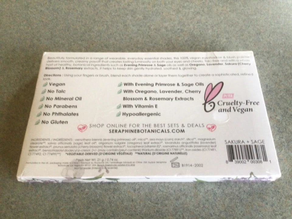 Sakura And Sage Vegan Eyeshadow And Blush Palette Sealed New in Box - Image 2 of 2