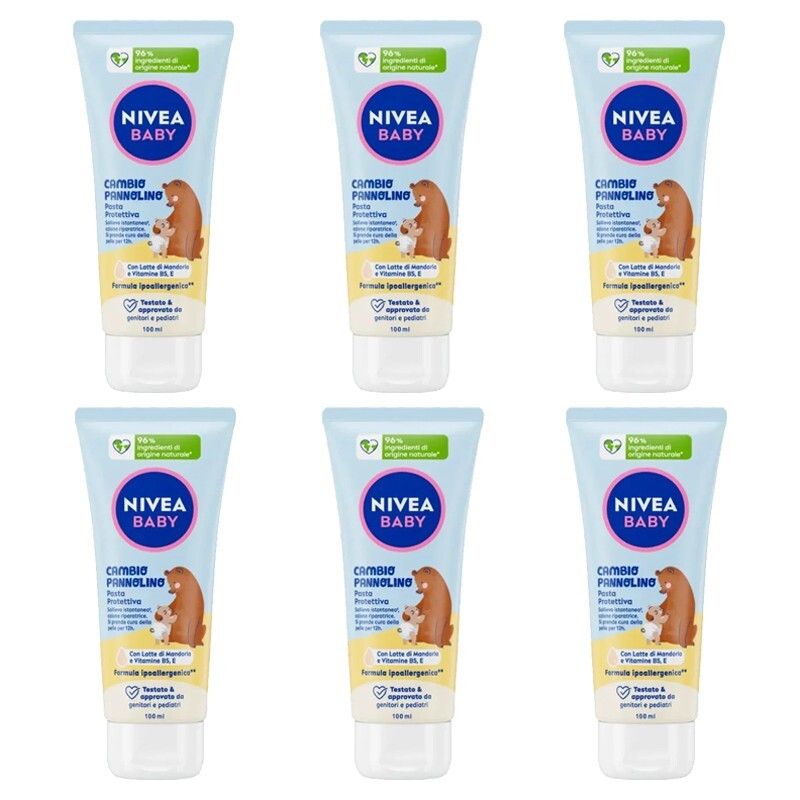6pz NIVEA BABY Cambio Pannolino Pasta protettiva azione riparatrice 100ml