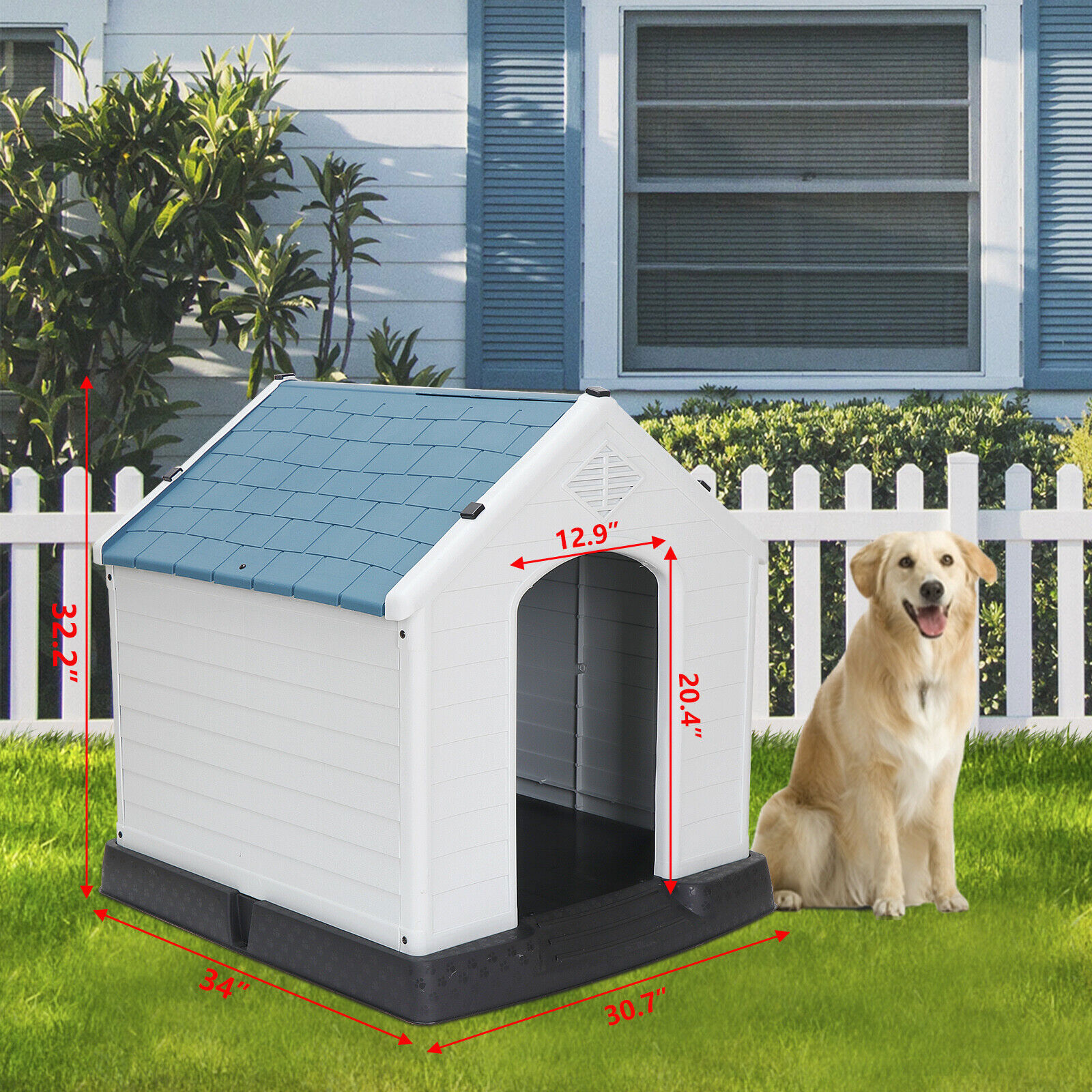 ANPPEX 2XL Large Dog House Indoor – Convertible Igloo Bed With Cushion For Big & Medium Dogs